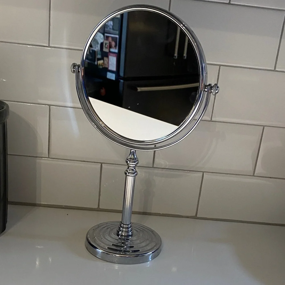 Sleek Chrome Vanity Mirror